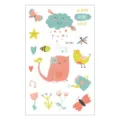Lindas hojas de pegatinas de tatuajes temporales para niños con animales y flores adorables. - Estilo de Animal de Primavera (EC-591)