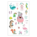 Bonita hoja de tatuajes temporales de animales de dibujos animados para niños diseño de verano. - Estilo de Playa de Verano (EC-592)