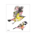 Waterproof temporary tattoo sticker featuring cute floral bird designs for stylish body art. - FC-036