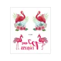 Waterproof flamingo rose temporary tattoo sticker sheet for body art and aesthetic design - FC-041