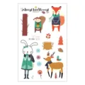 Cute cartoon forest animal temporary tattoo stickers sheet designed for kids party fun. - Woodland Animal Style (EC-594)