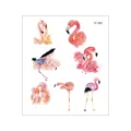 Waterproof watercolor flamingo temporary tattoo stickers sheet for body art fashion. - FC-042