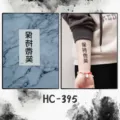 Waterproof temporary tattoo sticker featuring inspiring Chinese text design for fashion wear. - HC-395