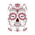Halloween Day of the Dead face tattoo sticker pink sugar skull waterproof face decal - LC-946 / 210*150MM