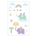 Cute cartoon elephant temporary tattoo sheet, fresh animal sticker design for kids daily fun. - Fresh Animal Style (EC-614)