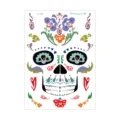 Waterproof Halloween temporary tattoo sticker, colorful Day of the Dead face makeup decal. - LC-948 / 210*150MM