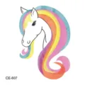 Waterproof unicorn tattoo sticker for kids, cute temporary colorful cartoon body art variant - CE-607 Unicorn Pattern (CE-607)