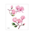 Waterproof temporary tattoo sticker featuring elegant watercolor pink magnolia floral branch design. - FC-061