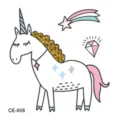 Cute cartoon unicorn temporary tattoo sticker for kids waterproof design variant model - CE-608 Unicorn Pattern (CE-608)
