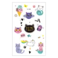 Cute cartoon cat temporary tattoo sticker sheet for kids colorful waterproof body art - Unicorn Cat Style (EC-620)