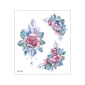 Waterproof temporary tattoo sticker featuring watercolor rose crystal floral body art design - FC-019