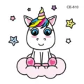 Cute unicorn temporary tattoo sticker for kids, waterproof cartoon body art design. - CE-610 Unicorn Pattern (CE-610)