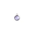 Roestvrij Staal Ronde Lichtpaarse Geboortesteen Hanger DIY Ketting Charm 7mm Sieraden - Staalkleur Juni