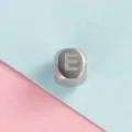 Stainless steel alphabet letter E cube bead charm for DIY necklace bracelet jewelry making - Letter E