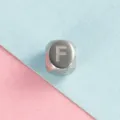 Stainless steel cube letter F charm pendant bead for DIY necklace bracelet jewelry making accessory - Letter F