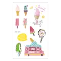 Pegatinas de tatuaje temporal de postre de helado de verano para niños impermeables bonitas - Patrón de Dibujos Animados de Postre (EC-014)