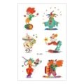 Autocollant de tatouage temporaire clown de cirque variante EC-470, motif amusant enfants. - Style EC-470