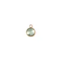 7mm ronde groene geboortesteen hanger gouden metaal bezel diy sieraden making accessoire - Goud Augustus