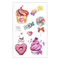Waterproof kids temporary tattoo sticker cute watercolor dessert cupcake design variant. - Dessert Cartoon Pattern (EC-020)