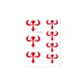 Autocollant de tatouage de front rouge style traditionnel maquillage visage enfants - Autocollant de Front (CM-024) / 80x60mm