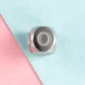 Stainless steel square letter O bead charm minimalist DIY necklace bracelet jewelry accessory - Letter O