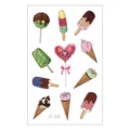 Kids waterproof temporary tattoo sticker cute summer dessert ice cream cartoon sheet SKU - Dessert Cartoon Pattern (EC-022)