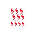 Kids red flame temporary face tattoo sticker for kids Chinese traditional Hanfu makeup. - Forehead Sticker (CM-027) / 80x60mm