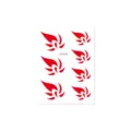 Autocollant de tatouage de visage temporaire flamme rouge pour cosplay Hanfu d'enfants. - Autocollant de Front (CM-028) / 80x60mm