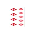 Autocollants de sourcils rouges de style ancien chinois tatouages temporaires maquillage Hanfu - CM-004 / 80x60mm