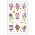 Cute cartoon ice cream temporary tattoo sheet for kids, waterproof summer dessert body stickers. - Dessert Cartoon Pattern (EC-033)