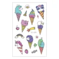 Kids waterproof temporary tattoo stickers cute summer dessert ice cream cartoon designs sheet. - Dessert Cartoon Pattern (EC-034)