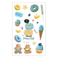 Kids waterproof temporary tattoo stickers cute summer dessert macaron donut design sheet - Dessert Cartoon Pattern (EC-036)