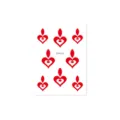 Autocollants de tatouage de visage temporaire cœur rouge pour maquillage de style Hanfu chinois. - Autocollant de Front (CM-031) / 80x60mm