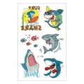 Waterproof kids cartoon shark temporary tattoo sticker sheet for birthday party. - EC-258