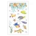 Adesivo per tatuaggio temporaneo per bambini impermeabile con pesci tropicali e conchiglie. - EC-076 / 120*75mm