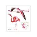 Waterproof flamingo temporary tattoo sticker variant with watercolor design for face and body. - Crown Flamingo (CD-012)