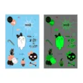 Halloween luminous temporary tattoo stickers for kids, waterproof cartoon ghost pumpkin design. - En-028 (Halloween Tattoo)