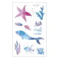 Bambini adesivo tatuaggio temporaneo impermeabile vita marina acquerello grazioso - EC-077 / 120*75mm