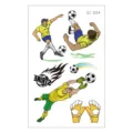 Waterproof kids soccer temporary tattoo sticker sheet featuring football players and ball designs. - EC-054