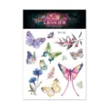 Waterproof 3D watercolor butterfly temporary tattoo sticker sheet body art fashion design - Butterfly Tattoo Sticker (RH-013) / 105x150mm