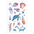 Kids waterproof temporary tattoo sticker ocean marine animal whale turtle cute body art design - EC-572