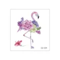 Waterproof temporary tattoo sticker featuring cute watercolor flamingo and floral design for kids. - Succulent Flamingo (CD-014)