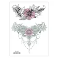 Waterproof chest temporary tattoo sticker sexy floral lace body art sticker sheet variant - Colorful Floral Lace (AL-024) / 210*150MM
