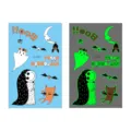 Kids Halloween luminous temporary tattoo stickers, waterproof cartoon ghost and bat design. - En-030 (Halloween Tattoo)