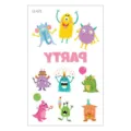 Waterproof temporary tattoo stickers for kids, cute cartoon little monsters design party decor. - Party Monster Style (EC-673)