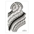 Waterproof tribal arm tattoo sticker, geometric black temporary body art for men and women. - Tribal Totem (AL-031) / 210*150MM