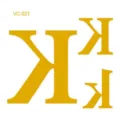 Waterproof metallic gold letter K tattoo sticker variant, perfect for party body art. - VC-021