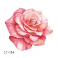 Waterproof temporary tattoo sticker featuring a gorgeous pink watercolor rose flower design. - CC-134