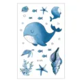 Waterproof children temporary tattoo sticker cute marine animal whale starfish design - EC-575