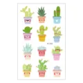Hoja de tatuaje temporal de cactus lindo dibujos animados impermeable arte corporal decoracion. - Estilo de Cactus Suculento (EC-532)